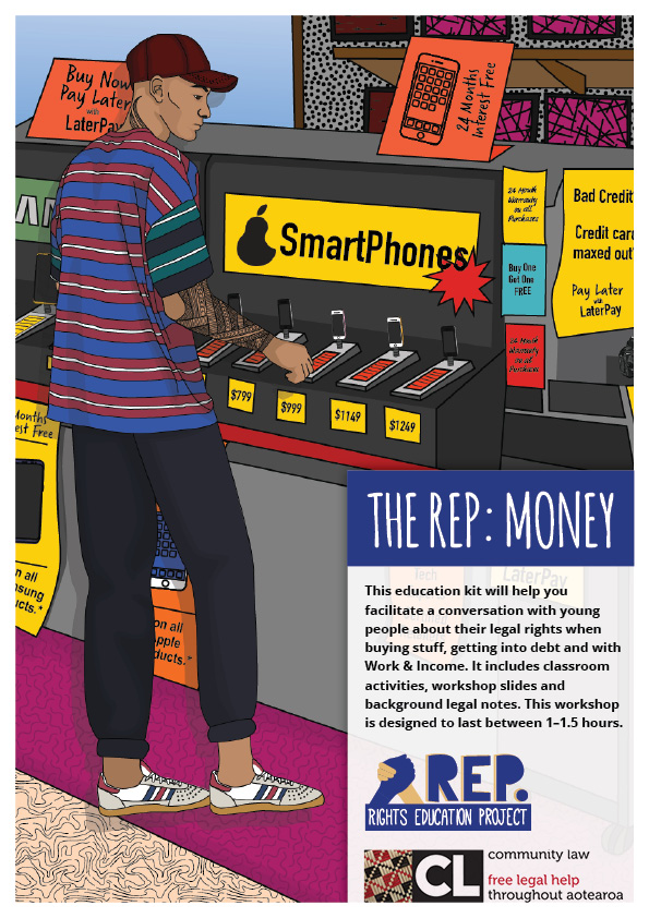 Man looking at smartphones for sale in shop